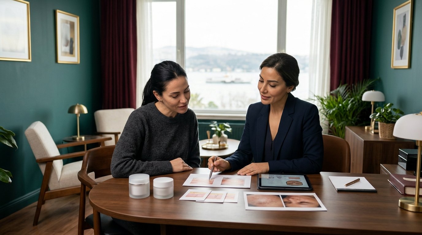 Professional consultation before choosing an herbal or pumpkin peel